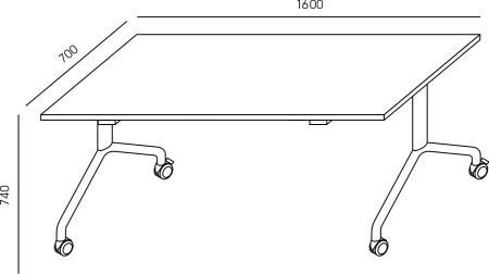 Wymiary stołu mobilnego SS-32 Wuteh 1600 × 700 mm