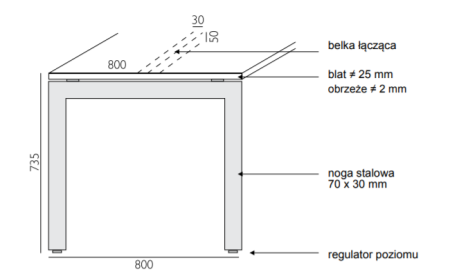 Biurko biurowe Nomo NO-6 Wuteh (160x100x73,5cm)
