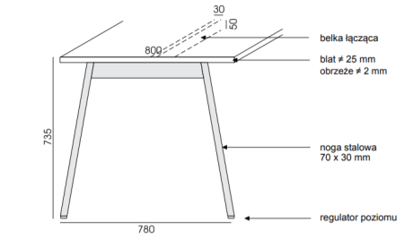 Biurko biurowe Avo AV-10 Wuteh (160x100x73,5cm)