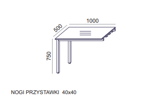 Desk&mix  SV-168 przystawka biurka  noga kwadrat SOVE