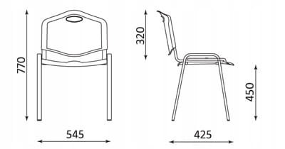 Krzesło ISO Plastik  czarne K02, grafit KO5 , chabrowe K31