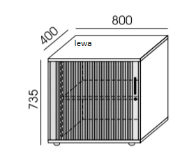 Rysunek techniczny szafki A-26L Wuteh 80x73,5 cm z żaluzją