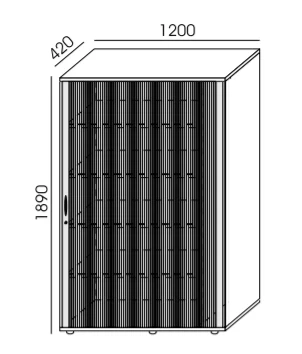 Wymiary szafy żaluzjowej RXP-9 Wuteh