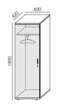 Szafa RX-12 ubraniowa 60x189h Wuteh