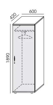 Wymiary szafy ubraniowej RX-12P  Wuteh Profi