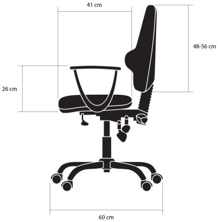Kulik System Classic K1 – wymiary krzesła widok boczny