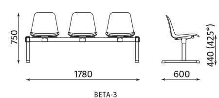 Ławka Beta-3 Nowy Styl