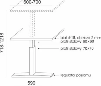 Biurko SKYL_3 regulowane elektrycznie  Wuteh 160x60_70