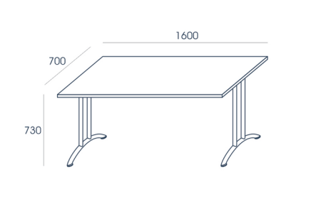 Wymiary stołu składanego SS-22 Wuteh 1600 × 700 mm