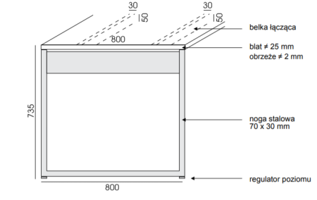 Biurko biurowe Focus FO-12 Wuteh (160x80)