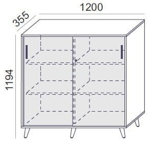 Sove SV-13D Szafa niska rysunek 120x119,4h 3 OH