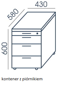 Sove SV-15D kontener z piórnikiem 43x60h