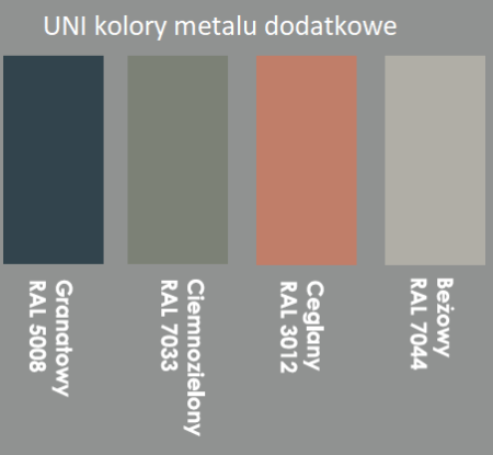 Kolory metalowej konstrukcji wieszaka WS-02 Wuteh