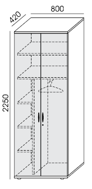 Szafa RXXP-6 aktowo_ubraniowa 6OH 80X225h Wuteh
