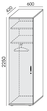 Szafa 6OH RXXP-12 aktowo-ubraniowa 60x42x225h Wuteh