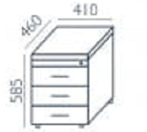 Kontener biurowy KO-2 46x41x58,5h Wuteh