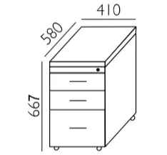 Kontener biurowy KO-5 41x66,7h Wuteh