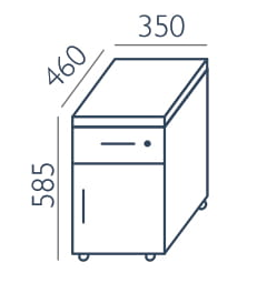 Kontener biurowy KO-1 35x58,5h Wuteh
