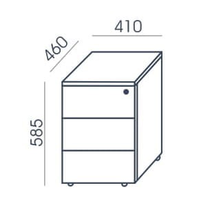Kontener biurowy KO-18 41x58,5h Wuteh