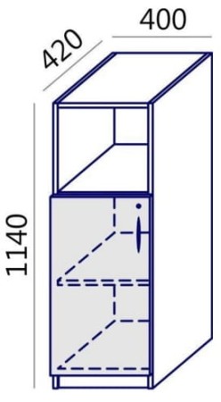 Wymiary szafki Profi Max MTM-04 Wuteh - wysokość 114 cm szerokość 40 cm głębokość 42 cm