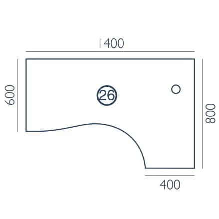 Biurko biurowe Vega VG-25 Wuteh (140x80)