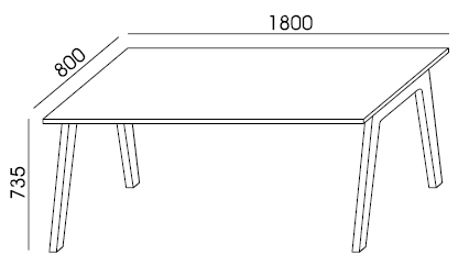 Biurko Balwoo BD-4 Wuteh 180x80  nogi z dębu