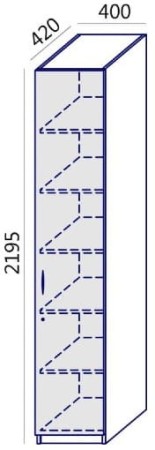 Wymiary szafy Profi Max MTX-08 Wuteh - wysokość 219,5 cm szerokość 40 cm głębokość 42 cm