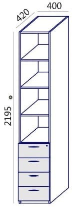 Szafa MTX-02 wysoka 40x219,5h Wuteh