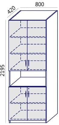 Wymiary szafy Profi Max MTX-15 Wuteh - wysokość 219,5 cm szerokość 80 cm głębokość 42 cm