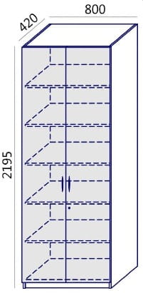 Szafa MTX-17 wysoka 80x219,5h  Wuteh zamknięta