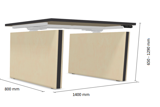 Biurko elektryczne SKY-41 (120×80) z zabudowaną nogą  Wuteh