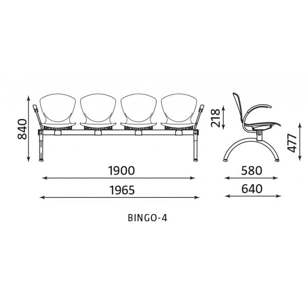 Ławka Bingo-4 ARM wood alu Nowy Styl (1)