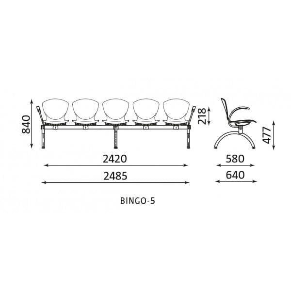 Ławka Bingo-5 ARM wood alu Nowy Styl