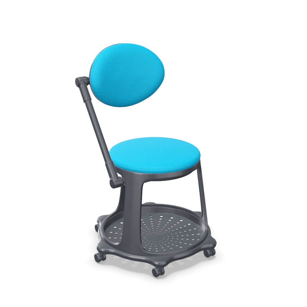 Krzesło szkoleniowe Bzoom Nowy Styl z pulpitem i schowkiem, mobilne, uczelniane