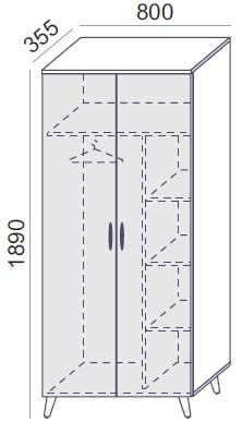 Sove SV-100 D Szafa ubraniowa 80x189h