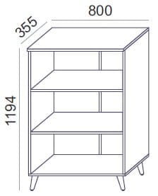 Sove SV-07 D regał średni 80x119,4h 3 OH