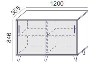 Sove SV-12 D Szafka niska 120 x 84,6 h 2 OH