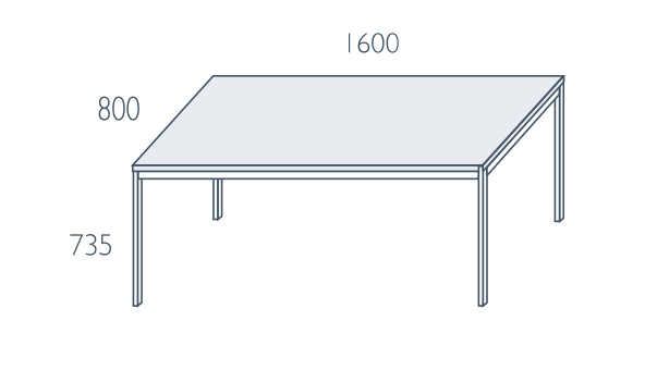 Stół Classic CS-6 Wuteh (160×80×73,5cm)