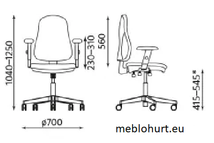 Krzesło biurowe Offix Nowy Styl – C38, SYNCROIBRA, R15G3-CR
