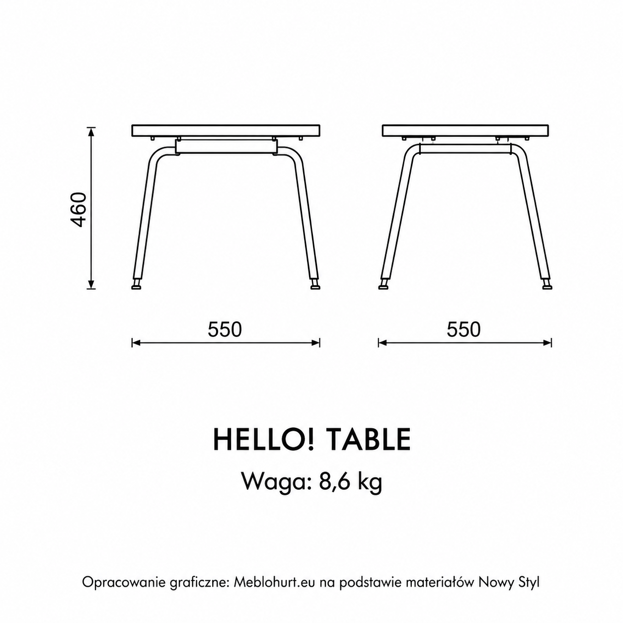 Stolik kawowy Hello! Table 550 × 550 mm – Nowy Styl