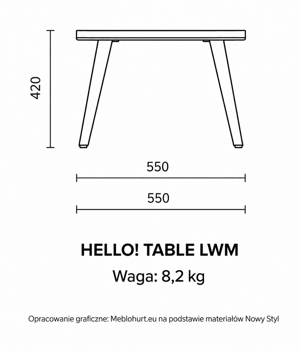 Stolik kawowy Hello! Table LWM 550 × 550 mm – Nowy Styl