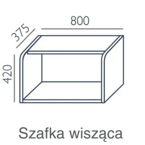 Otwarta szafka wisząca A-40 Wuteh 800 × 420 mm