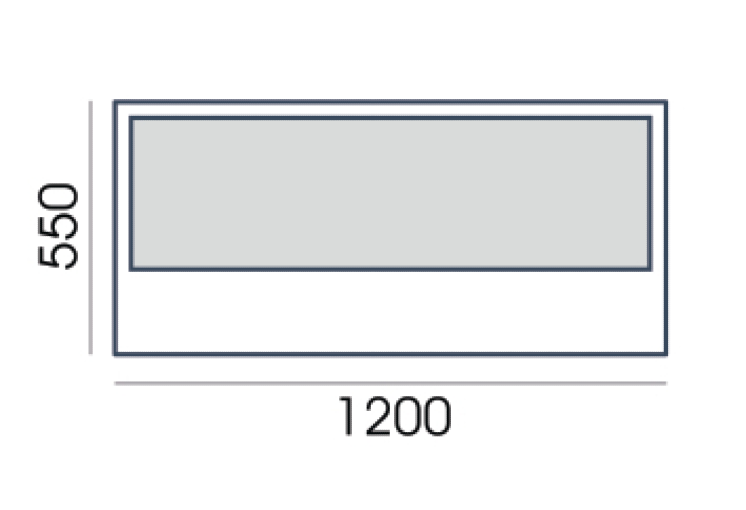 Przegroda biurkowa PN-2 Wuteh 1200 × 550 mm – płytowa z nakładkami tapicerowanymi