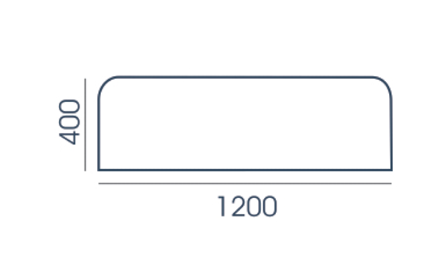 Przegroda biurkowa PP-12 Wuteh 1200 × 400 mm – płytowa