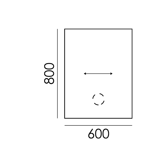 Prostokątna przystawka do biurka P-24 Wuteh 600 × 800 mm