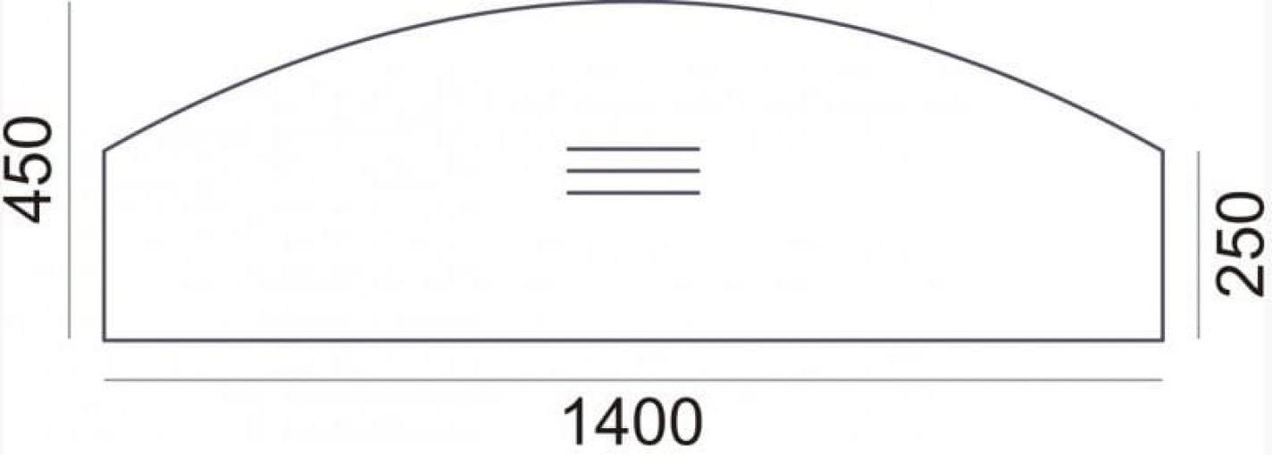 Łukowa przystawka do biurka SV-49 Sove 1400 × 500/250 mm