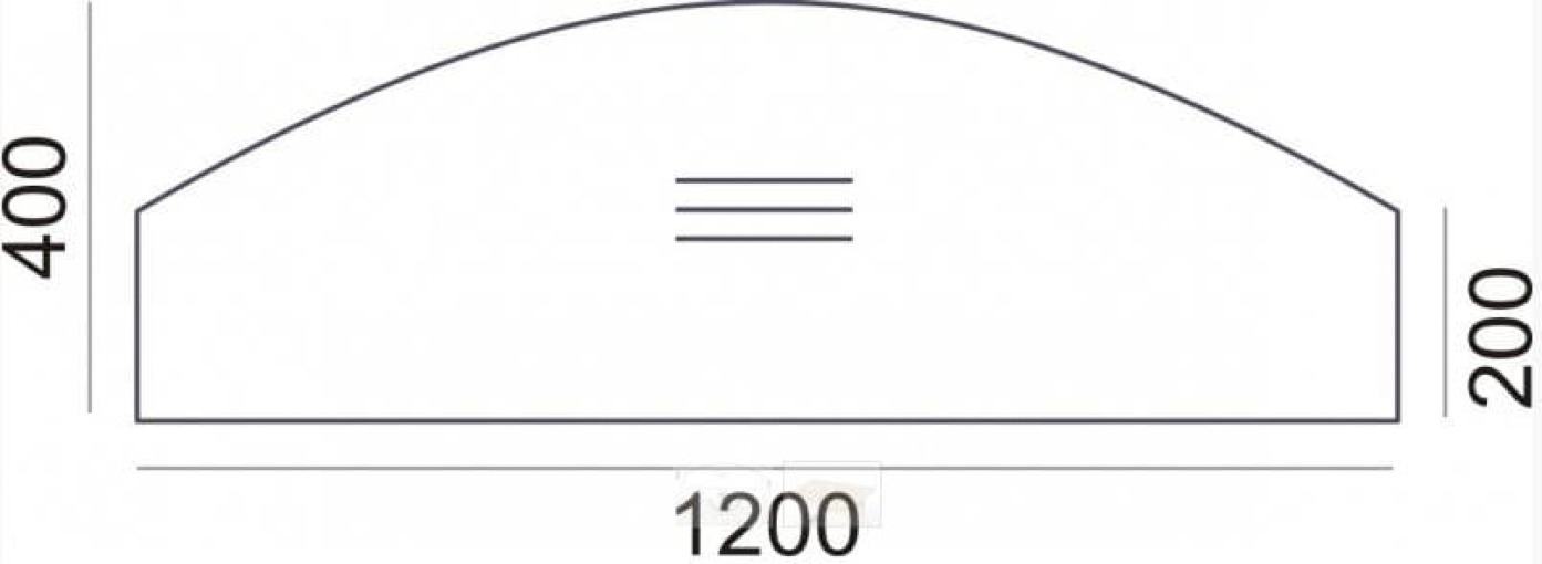 Łukowa przystawka do biurka SV-48 Sove 1200 × 500/250 mm