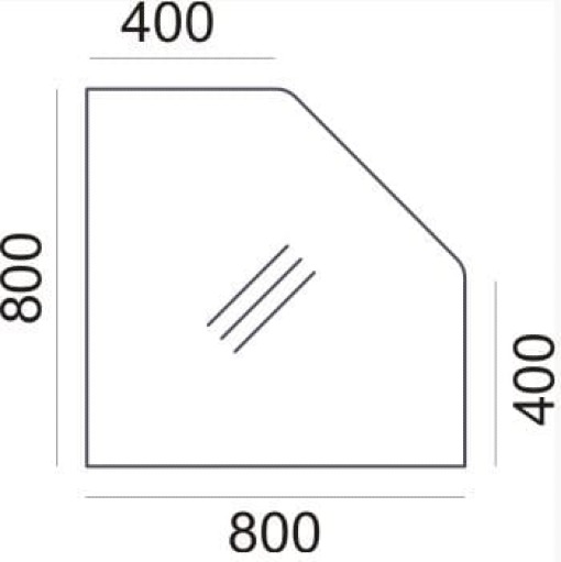 Profilowana przystawka do biurka SV-45 Sove 800 × 800 mm