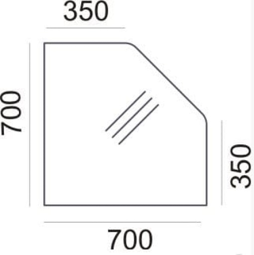 Profilowana przystawka do biurka SV-46 Sove 700 × 700 mm