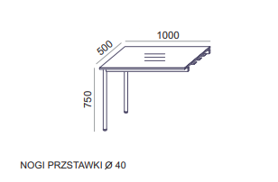 Przystawka do biurka Desk&MIX SV-158 Sove 1000 × 500 mm – noga okrągła